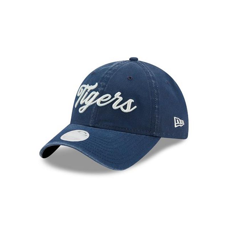 MLB Detroit Tigers Womens Team Script 9Twenty Adjustable (BER8858) - Blue New Era Caps